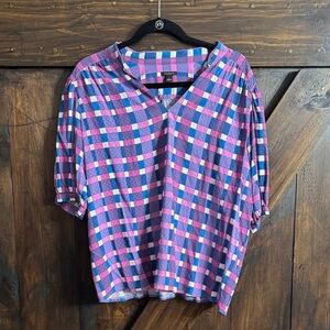 Ann Taylor Multicolor Checkered Blouse
